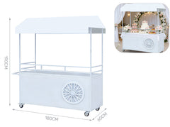 Espositore carretto in metallo bianco