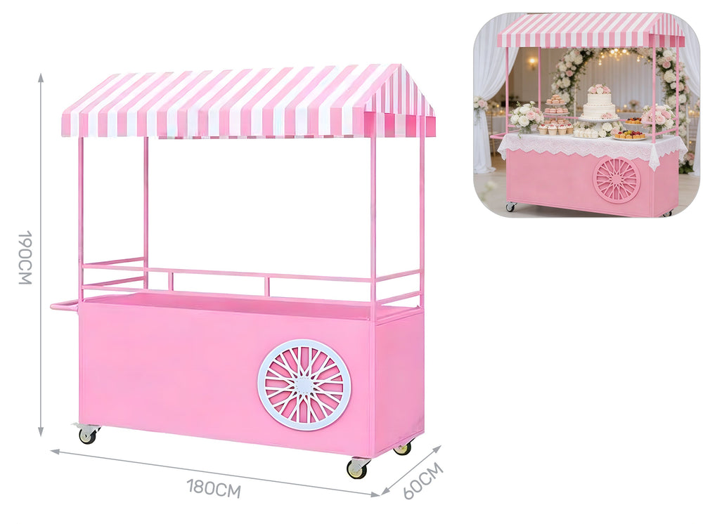 Espositore carretto in metallo rosa