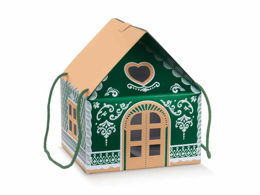 Little Houses 24.5x24.5x15cm Green Kraft String House