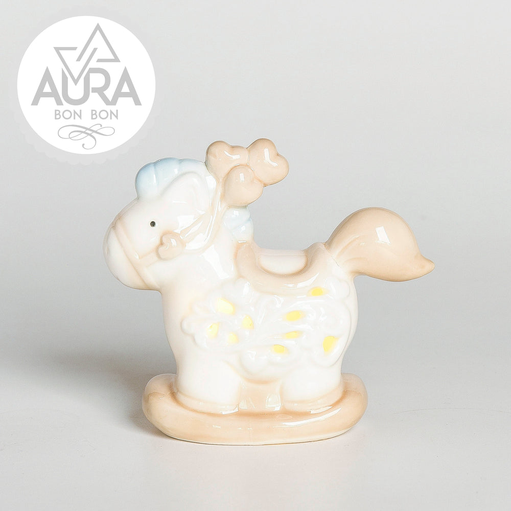 Cavallino a dondolo celeste 10,8x4,8x9,8cm