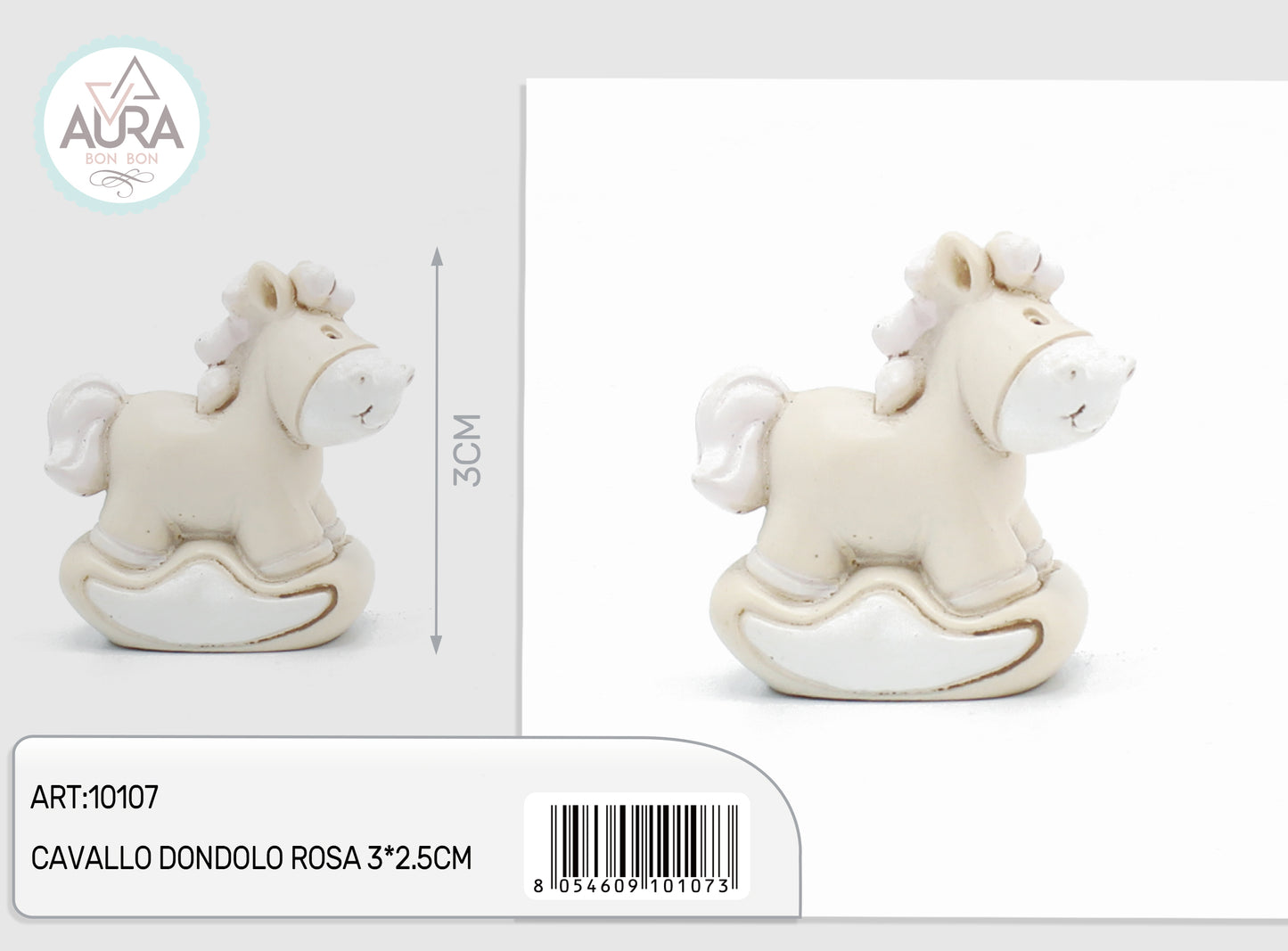 cavallo dondolo rosa 3x2,5cm in resina