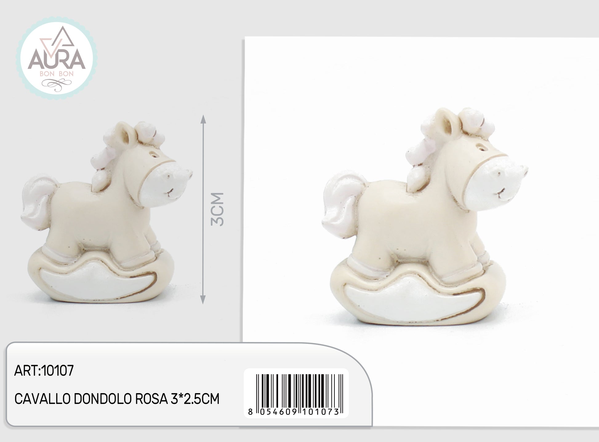 cavallo dondolo rosa 3x2,5cm in resina