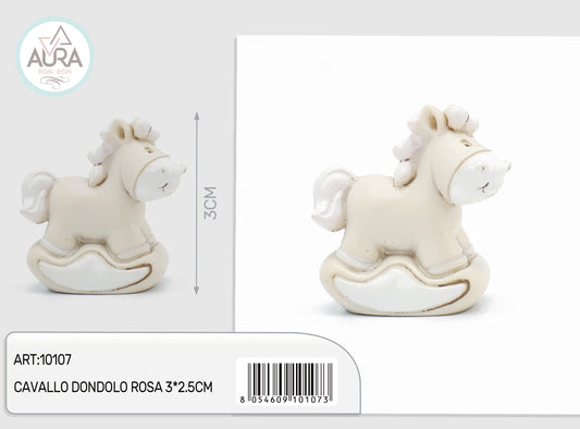 cavallo dondolo rosa 3x2,5cm in resina