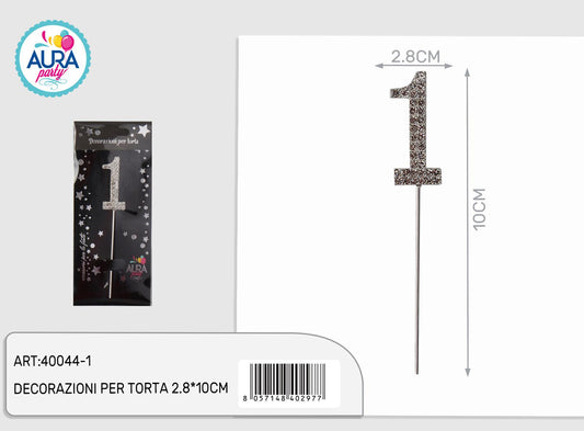 Cake topper con strass strass n. 1