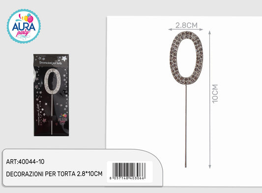 Cake topper con strass n. 0