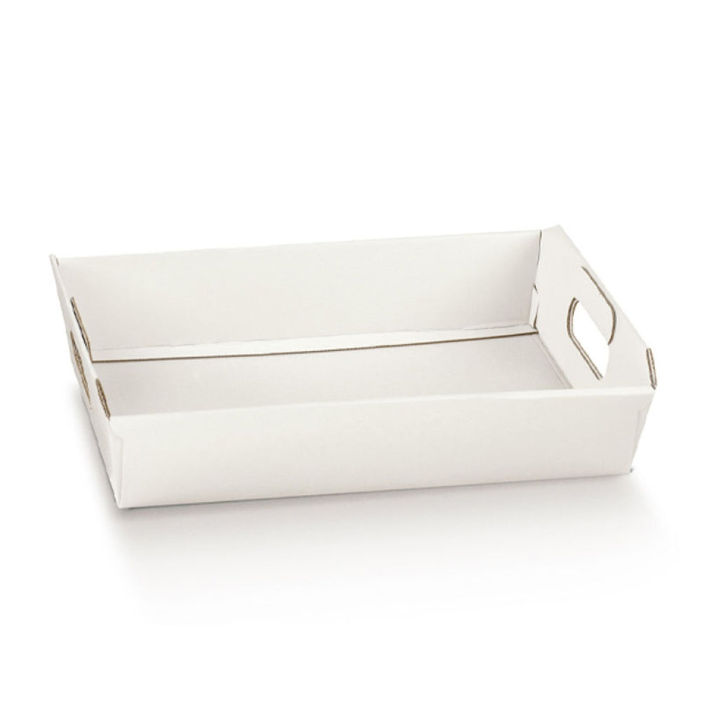 Cesto in cartone 220x160x50mm fibra bianco