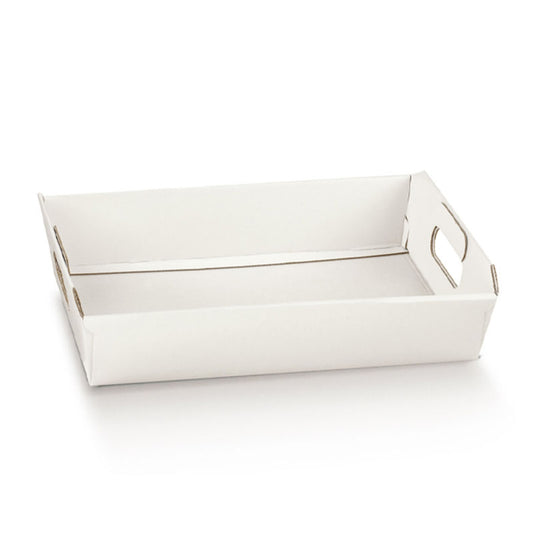 Cesto in cartone 220x160x50mm fibra bianco