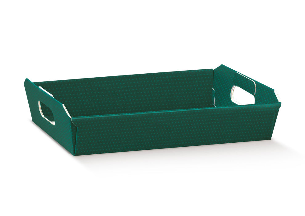 Basket 31x22x9cm green spot