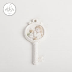 Girl's communion key favor 12.3x5.5x0.5cm