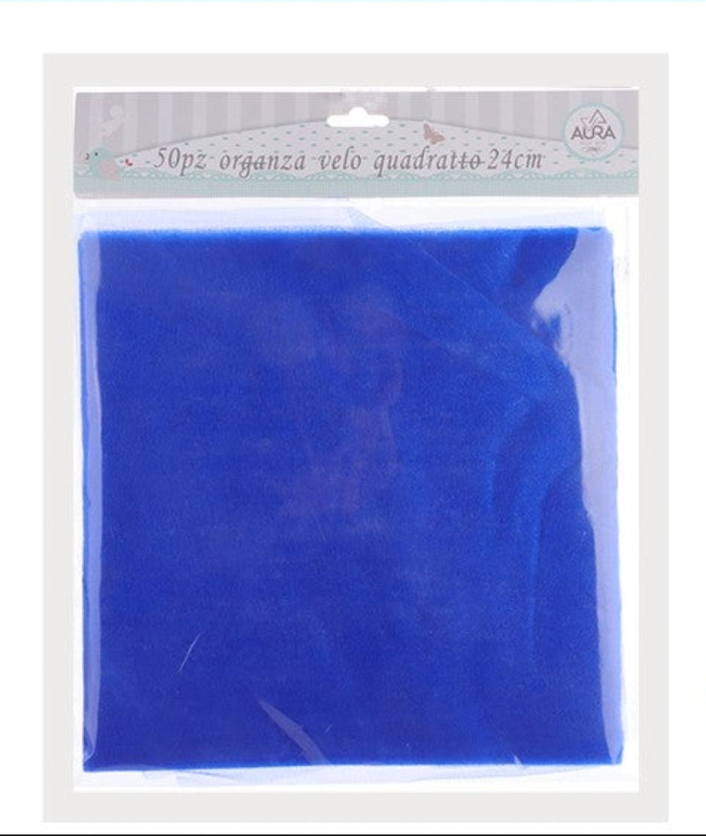 confezione veli quadrati blu