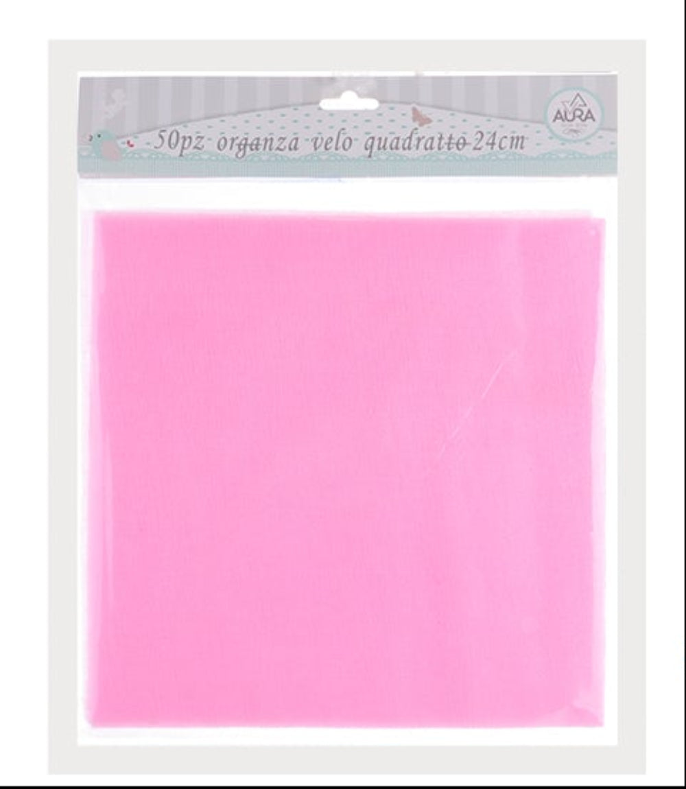 confezione veli quadrati rosa