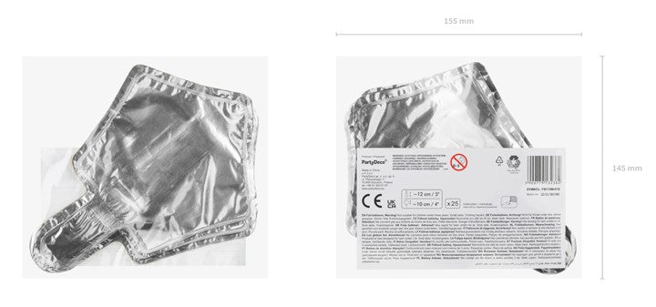 Foil balloons Stars 12cm silver 25pz
