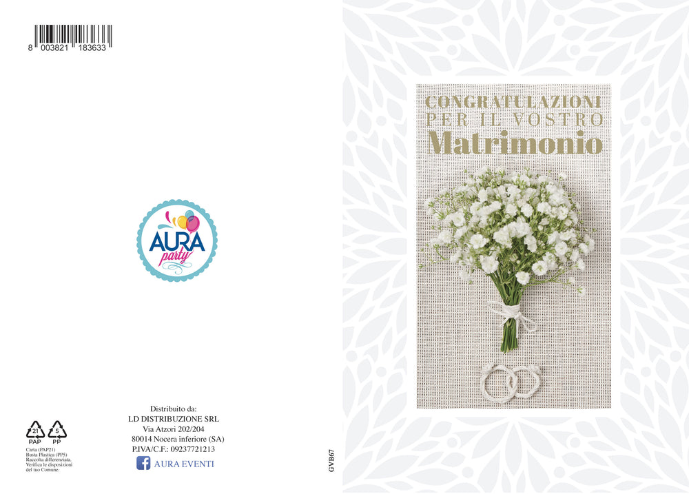 Wedding greeting card with bouquet