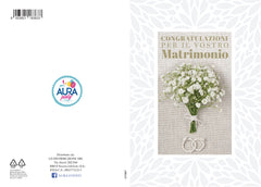 Biglietto di auguri per matrimonio con buquet