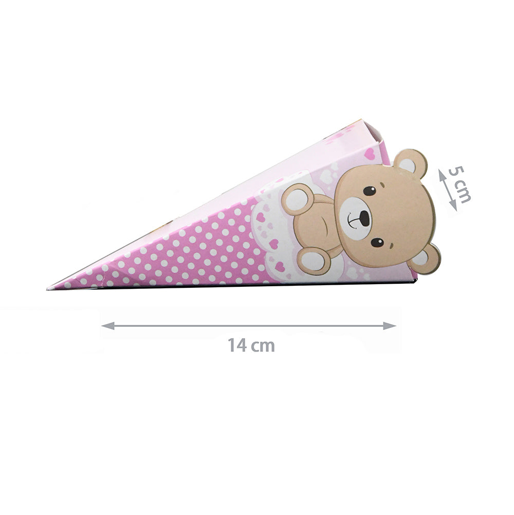 Pink teddy bear cone box
