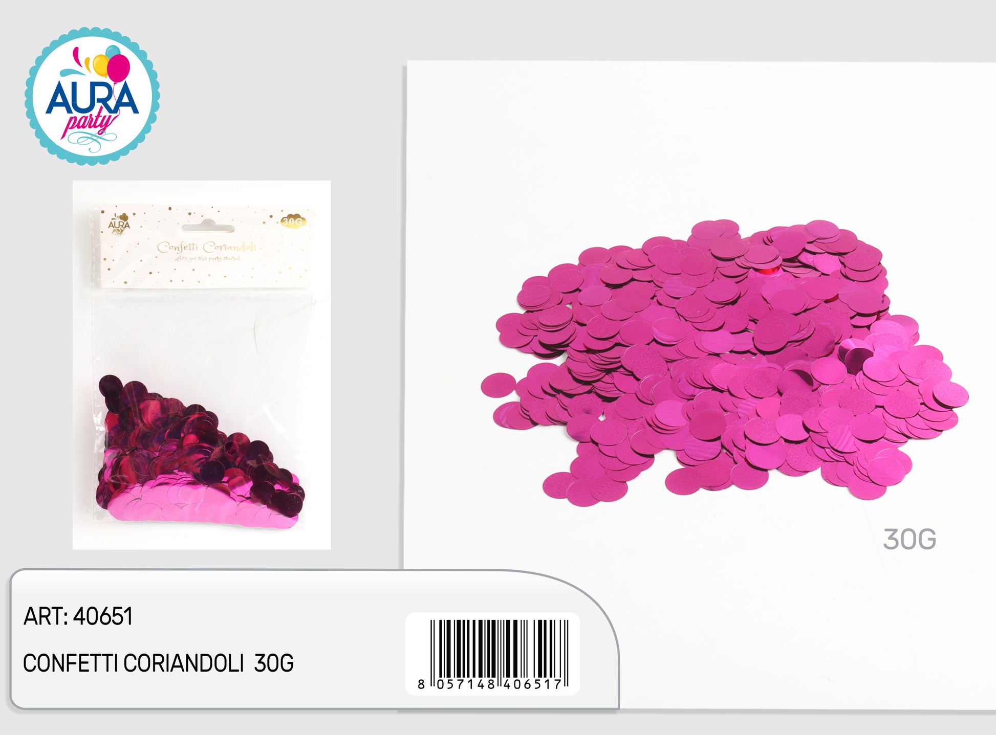 coriandoli foil fuxia