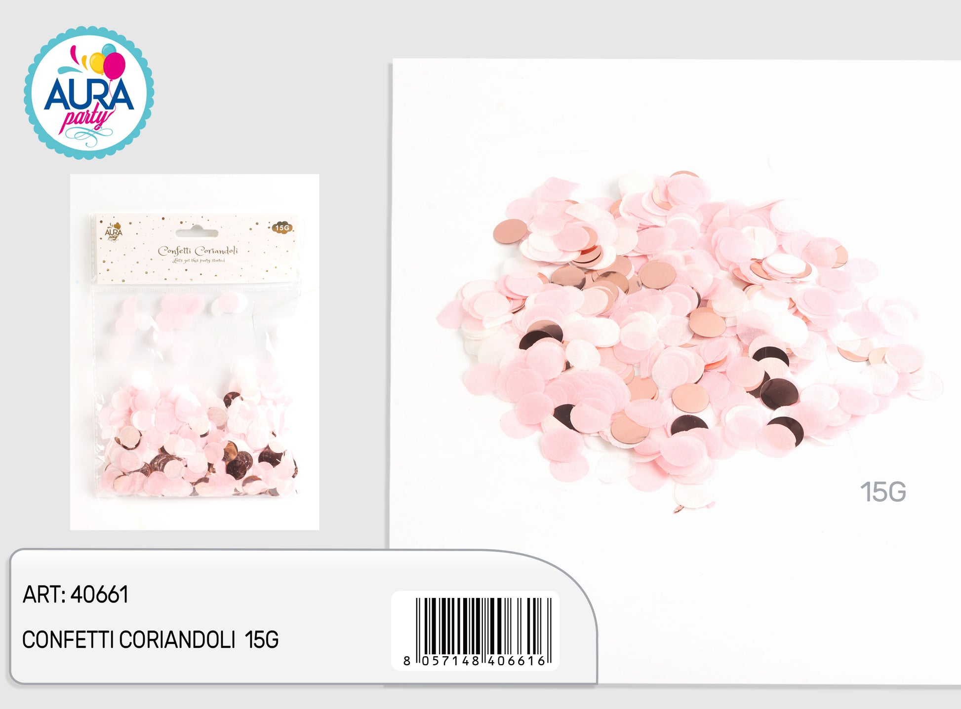 coriandoli in foil rosa gold