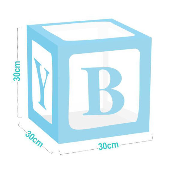Set of 4 "BABY" blue cubes 30x30x30cm
