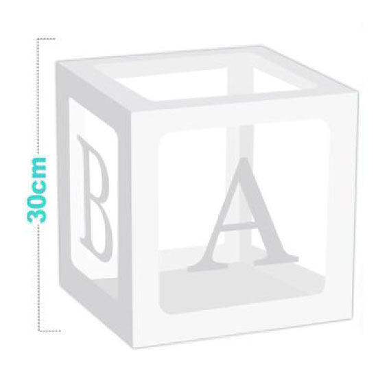 Set of 4 "BABY" white cubes 30x30cm