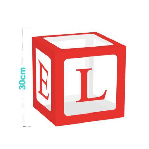 Set of 4 red "LOVE" cubes 30x30x30cm