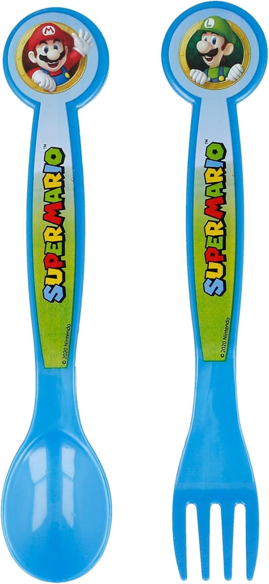 Set 2 posate in plastica Super Mario