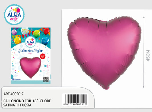cuore satinato fuxia