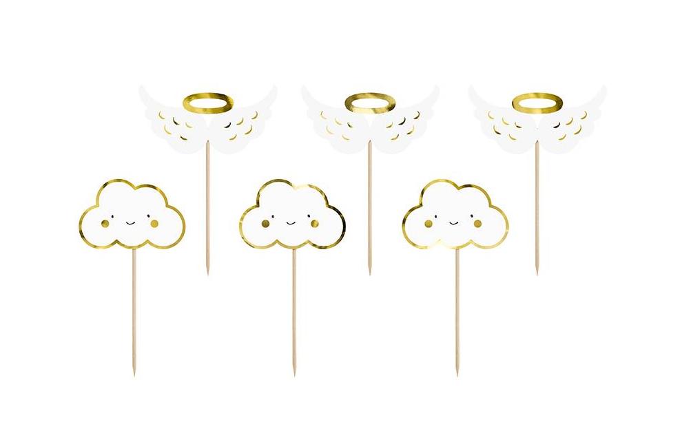 Cupcake toppers - Clouds and Wings 12.5 cm 6pcs