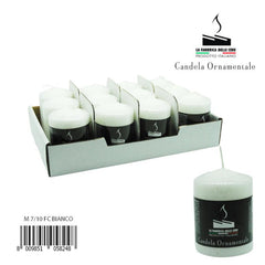 Colored candle, pack of 1 piece, 7x10 white