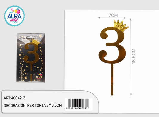 Cake topper oro n. 3