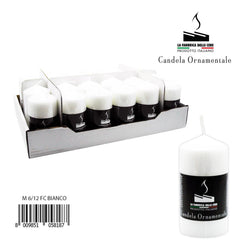 Colored candle, pack of 1 piece, 6x12 white