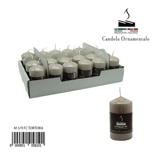 Colored candle pack of 1 piece 5x9 dove gray