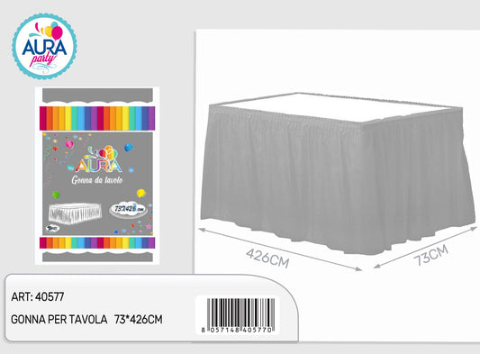 silver table skirt 73*426cm
