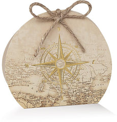 Scatolina con bussola con stampa a caldo color oro 9×7,9×3,5cm