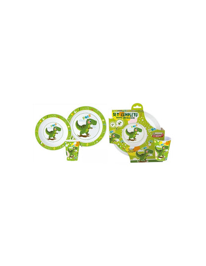 dinosauro set 3pz. 2 piatti + bicchiere (utilizzabili in microonde)