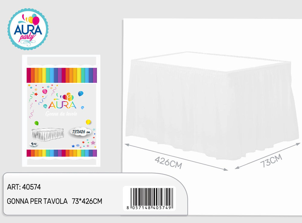 Gonna per tavola bianco 73x426cm