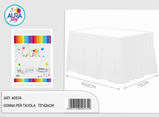 white table skirt 73*426cm