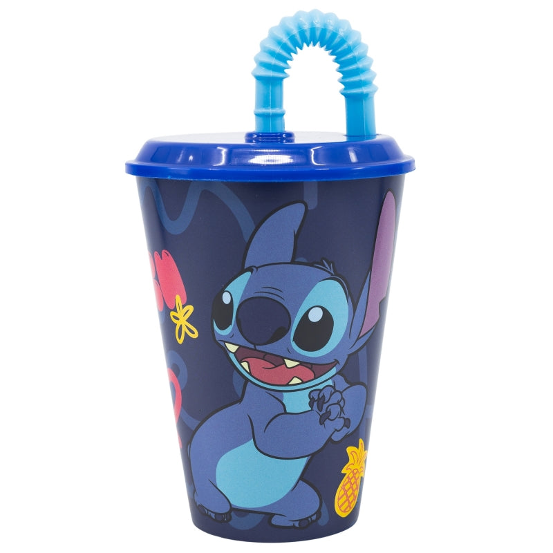 Stitch glass with straw 430ml