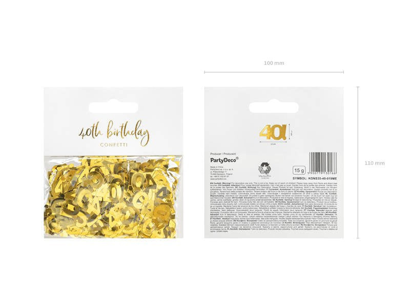 Coriandoli in foil 40 oro 15g