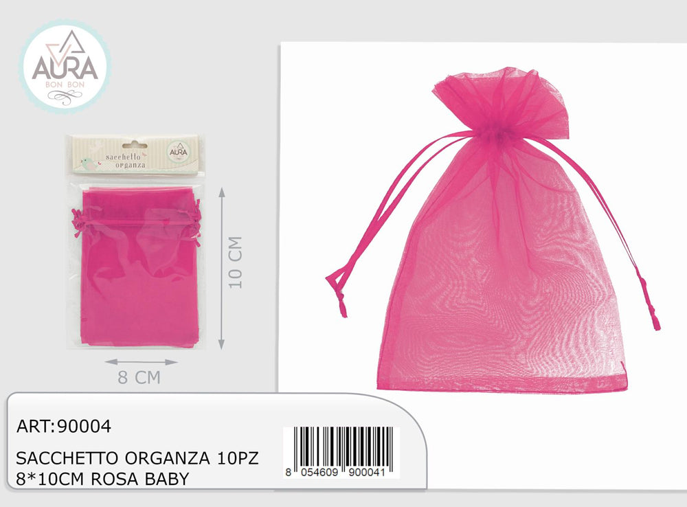 Organza bag 10pcs 8x10cm magenta