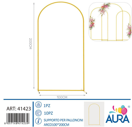 Supporto per palloncini arco 100x200cm oro