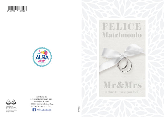 felice matrimonio biglietto