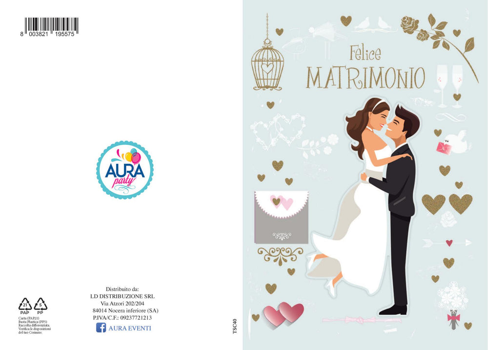 Wedding greeting card for newlyweds