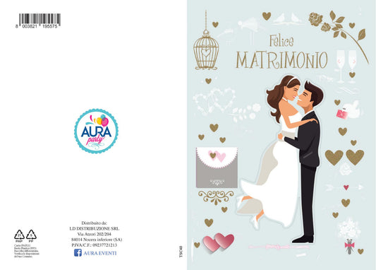felice matrimonio sposi biglietto auguri