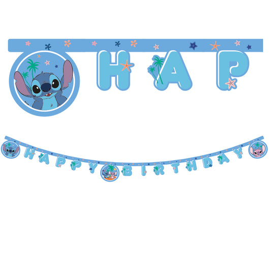Festone Happy Birthday Stitch & Angel 2m