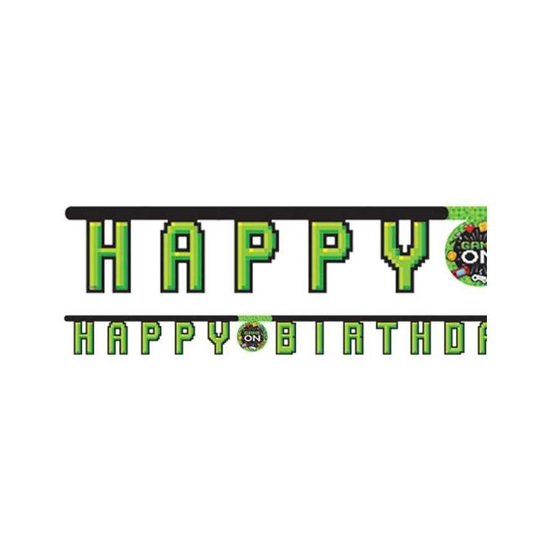 Festone Happy Birthday "Game On" 2,18 m – Creative Party, 1 pz
