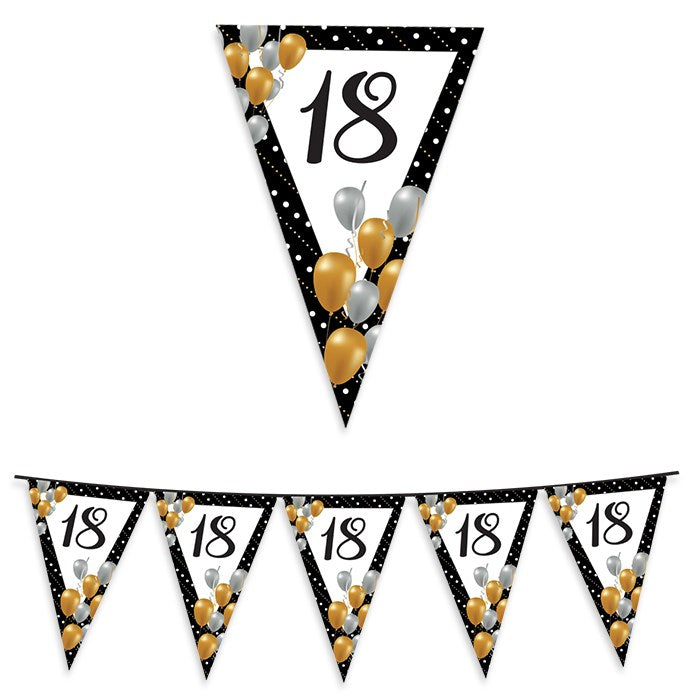Festone Bandierine in plastica 18 Anni Prestige mt.6