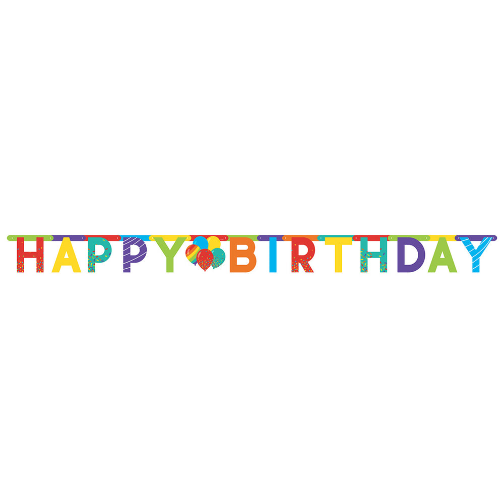1.6m multicolored happy birthday banner festoon