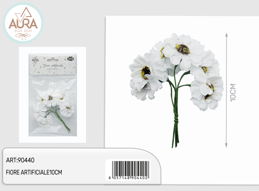 Artificial flowers for wedding favors 10cm white