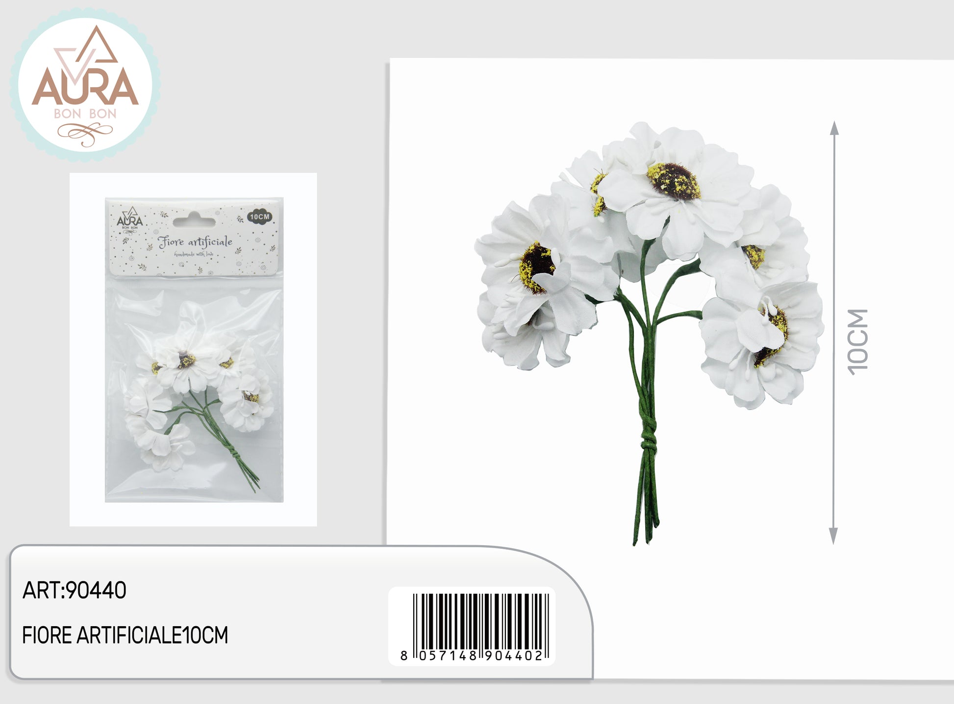 fiori artificiali bianchi per bomboniere