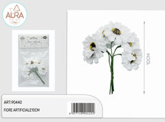 Artificial flowers for wedding favors 10cm white